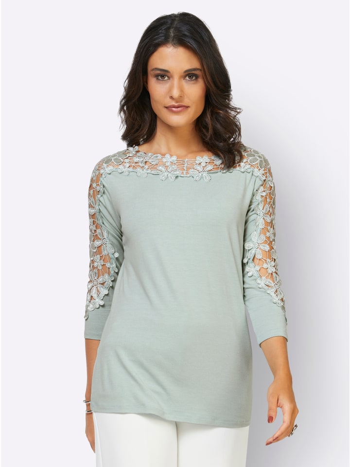 

Кружевная рубашка цвета лайма и мяты creation L