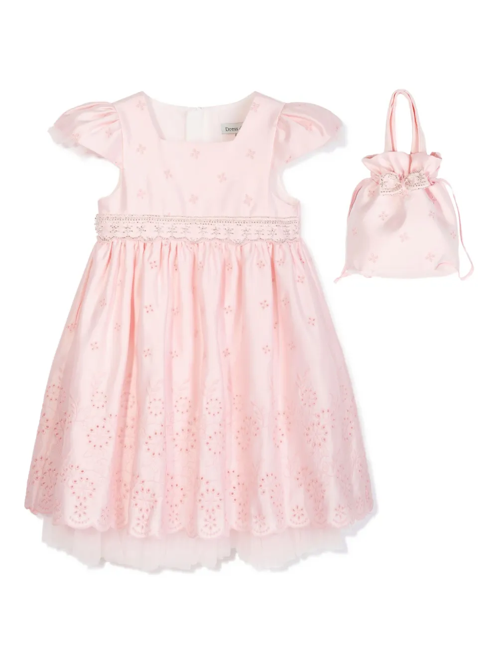 

Платье с объемными рукавами и вышивкой Dress & Fleur, розовый