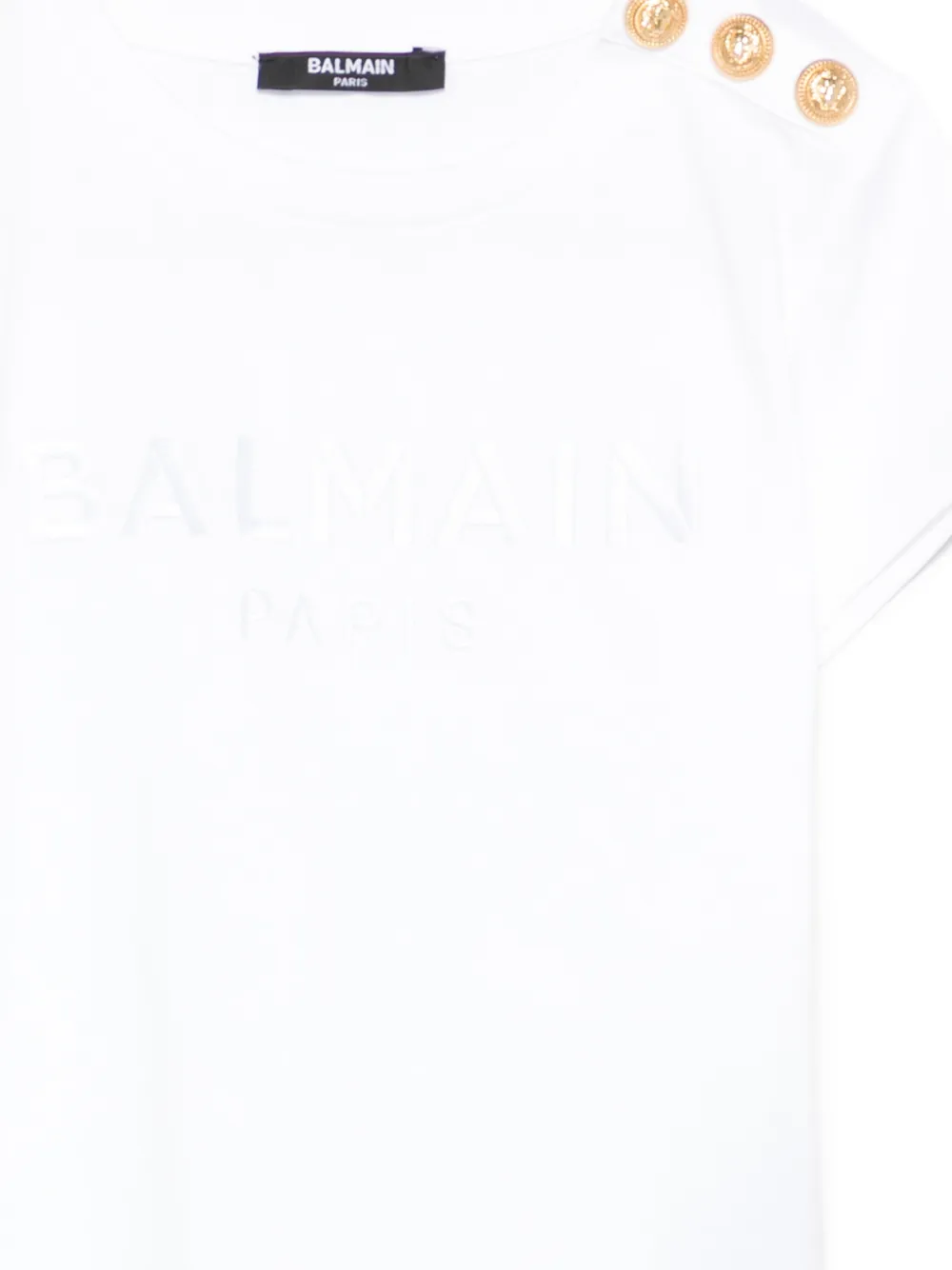 Футболка с декоративными пуговицами Balmain Kids, белый — фото 3