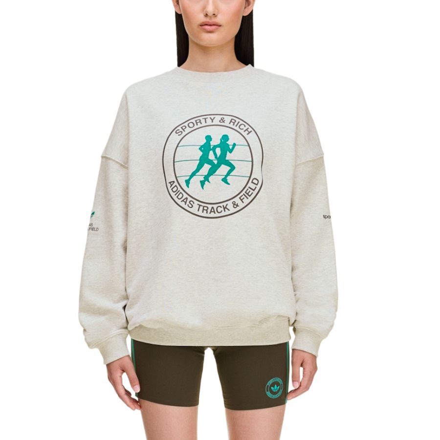 Свитшот Adidas X Sporty & Rich Logo Adidas Originals, серый — фото 4