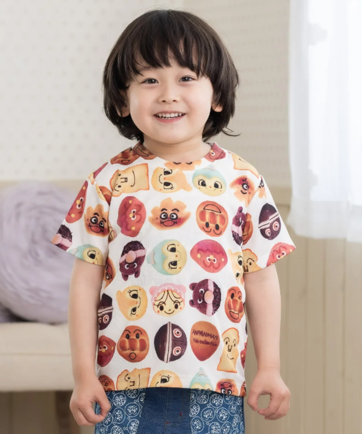 Детская футболка с принтом Pan ANPANMAN KIDS COLLECTION, Off White