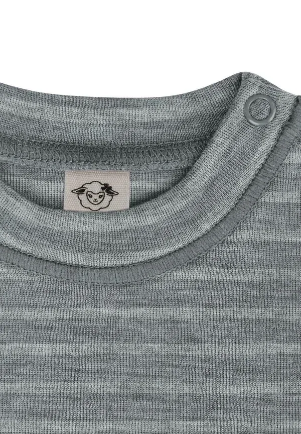 Боди 100% шерсть Unisex merino winter langarm body strampler mit knopf bodysuit einteiler 100% merinowolle - body Normani Outdoor Sports, серый в полоску — фото 4