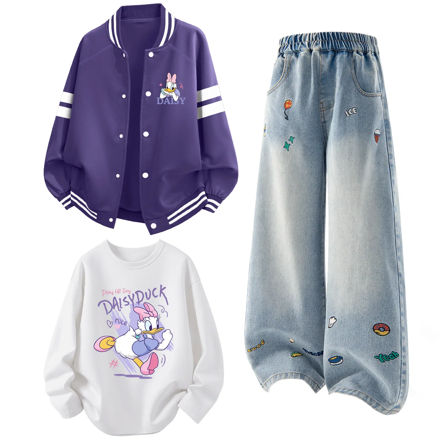 Детский спортивный комплект с принтом Disney Mickey Mouse, Disney, Disney Mickey Mouse Navy Blue+Solid Color Denim Blue+Disney Denim White — фото 3