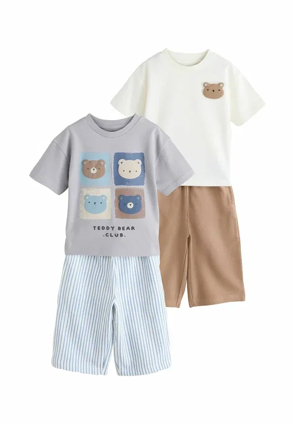 Комплект из двух шорт с принтом Regular fit short sleeve and lightweight joggers 2 pack set Next Bear, синий
