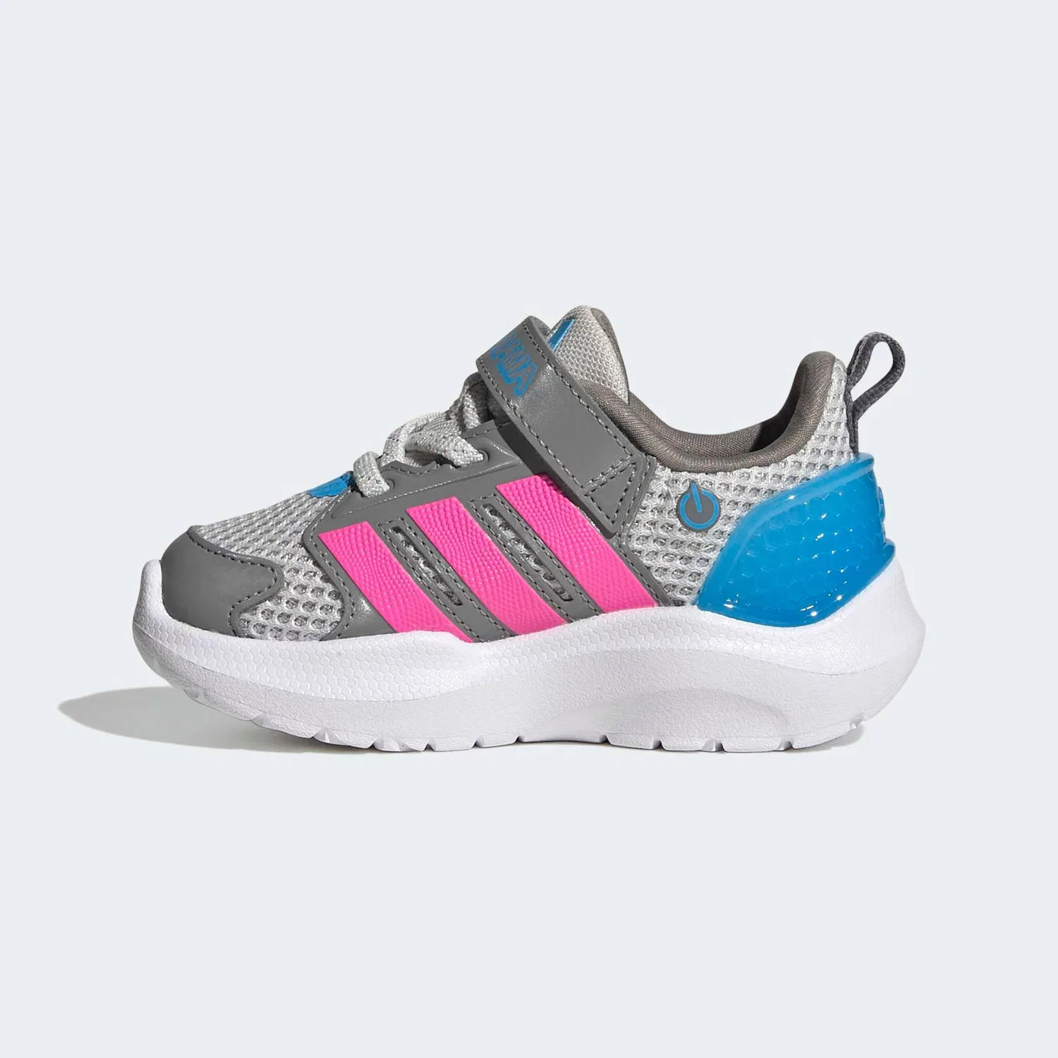 Детские кроссовки с LED-подсветкой Adidas Sportswear, Grey One/Lucid Pink/Lucid Aquamarine — фото 3