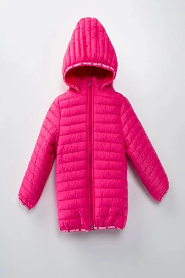 Детское пальто для девочек с капюшоном Dekubaby, Fuchsia