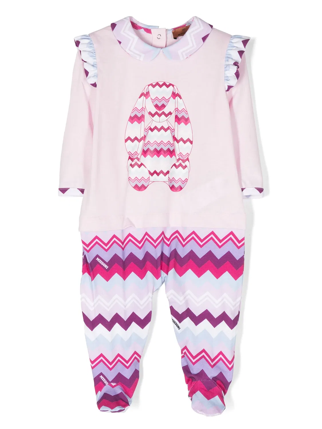 Missoni Детская хлопковая пижама розовая