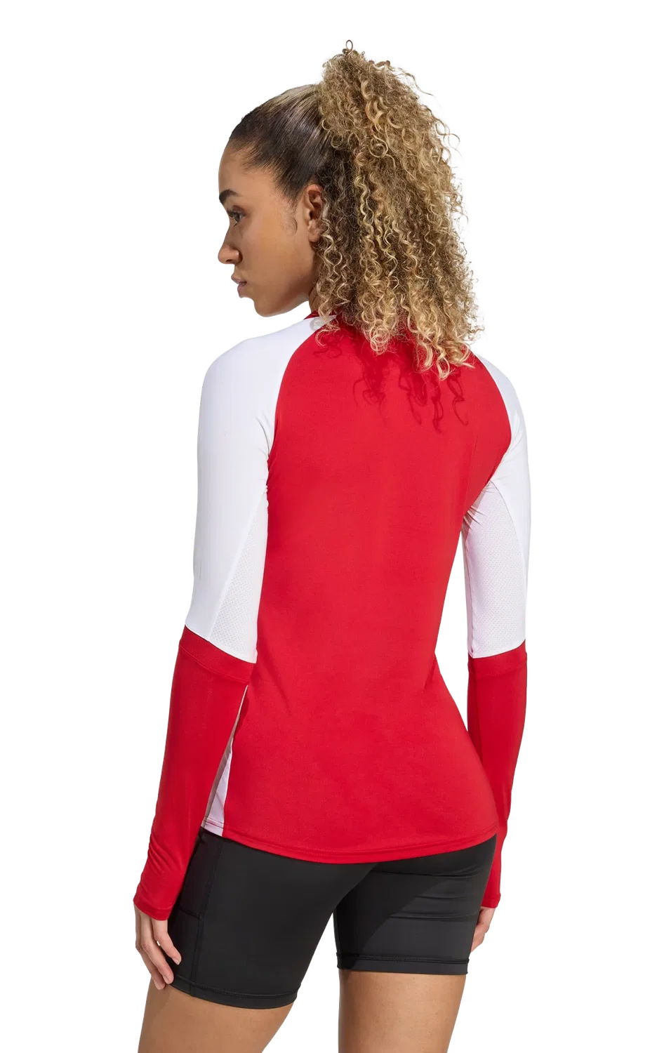 Женская длинная футболка Quickset Adidas, красный — фото 3