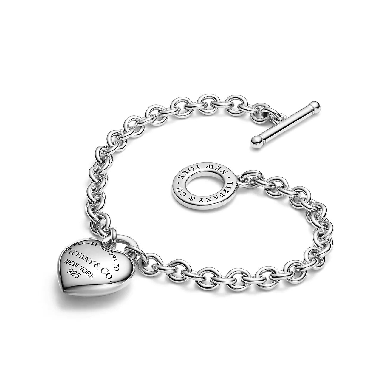 Браслет Tiffany & Co. Return to Tiffany Full Heart Toggle, серебро — фото 2