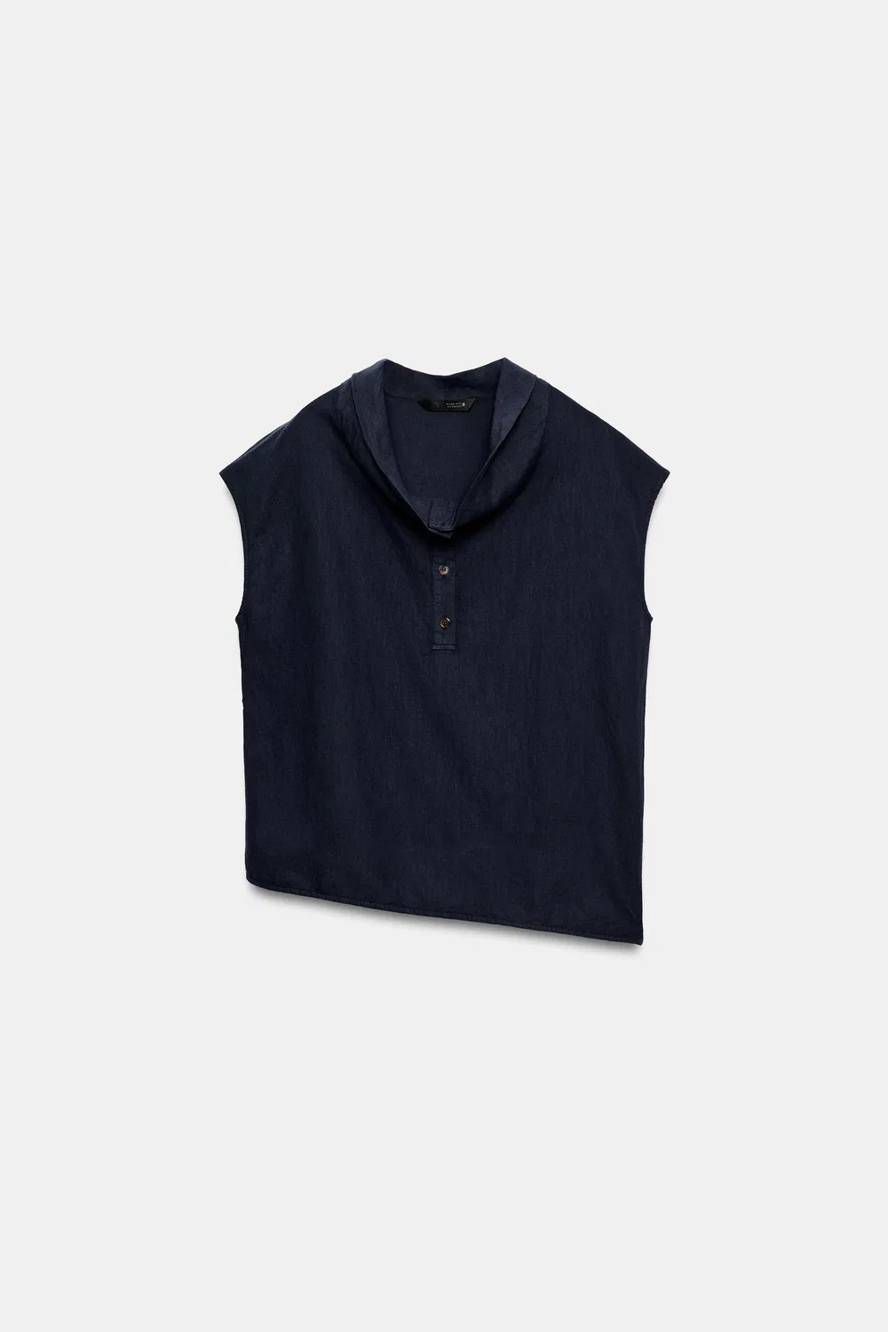 Рубашка из льняной смеси, коллекция ZW. ZARA, Navy blue — фото 3
