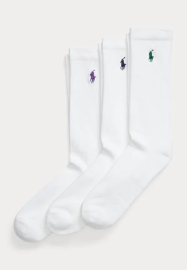 Носки, комплект 3 пары, хлопок, Wimbledon, Polo Ralph Lauren, White, белый