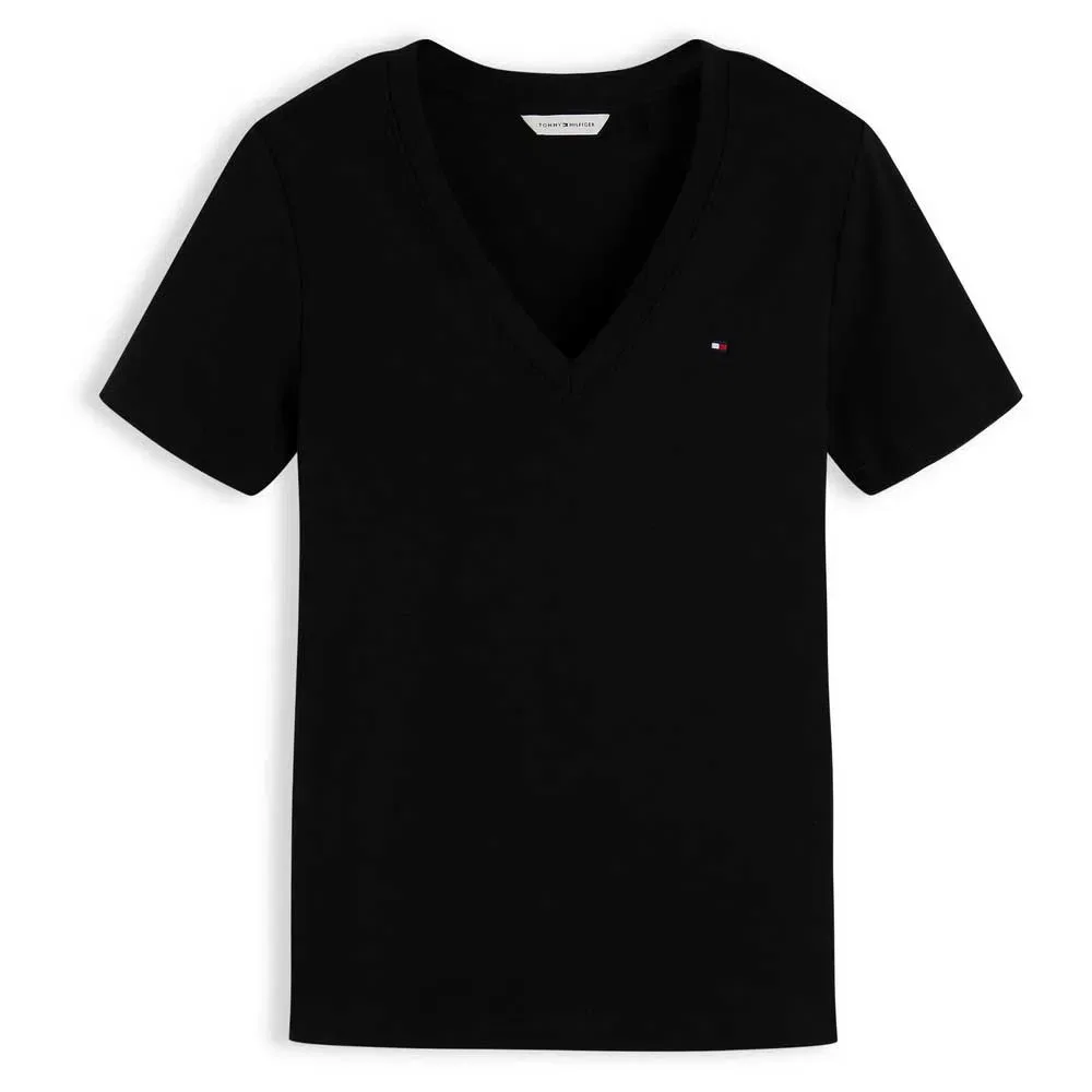 Футболка с коротким рукавом Slim Cody v-образным вырезом Tommy Hilfiger, черный — фото 3