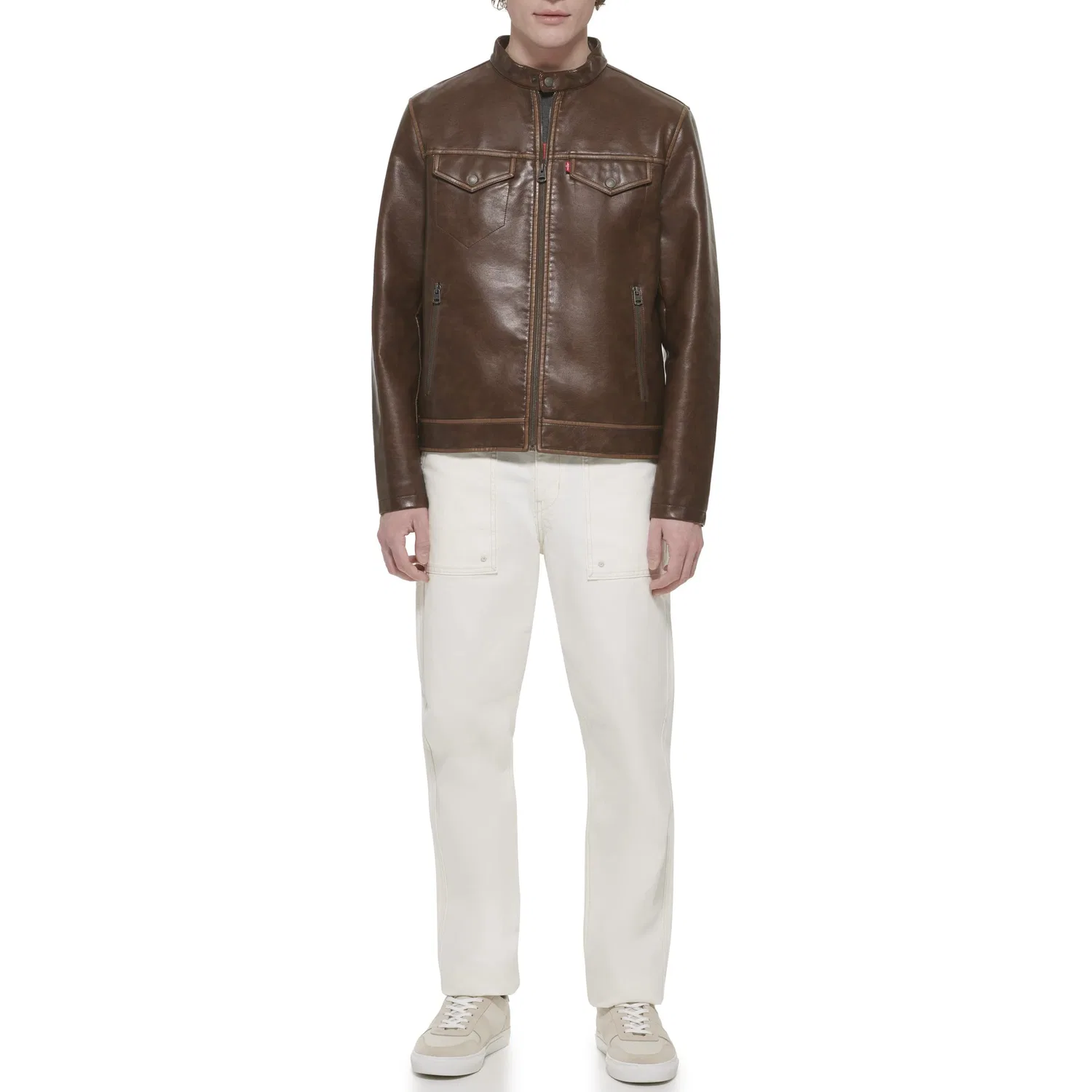 Мужская куртка из искусственной кожи Trucker Racer Levi's, Saddle — фото 2