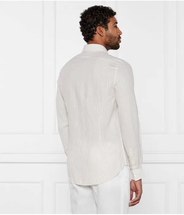 Льняная рубашка Slim fit Calvin Klein, бежевый — фото 3