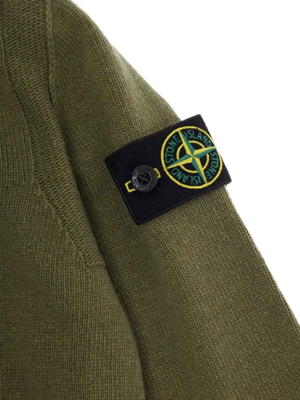 Свитер с заплатой-логотипом Compass Stone Island Junior, зеленый — фото 3