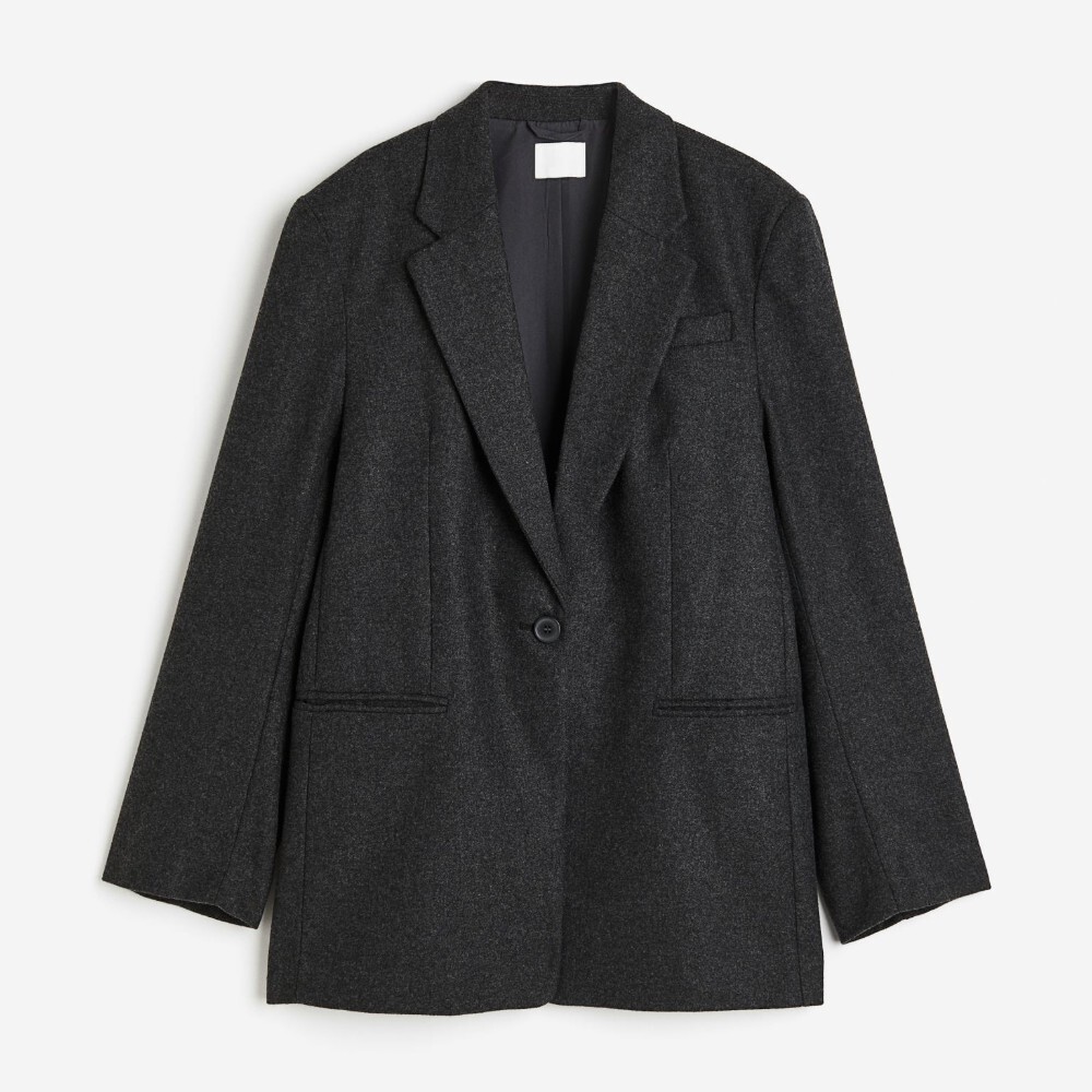 

Пиджак H&M Oversized Twill, темно-серый