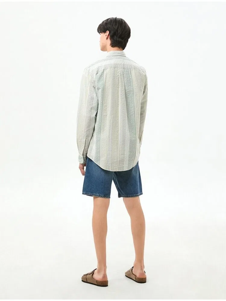 Рубашка с коротким рукавом Regular Fit, мульти-полоска TOMMY HILFIGER, Lime Green — фото 3