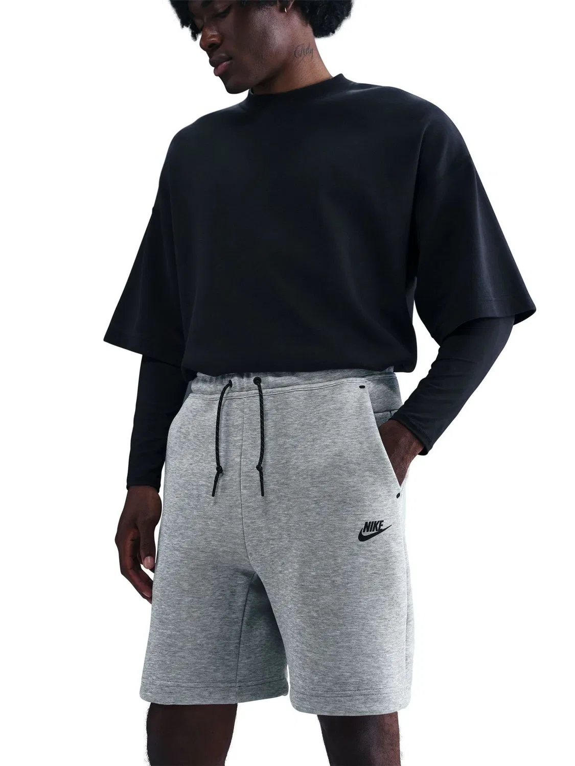 Черные флисовые шорты Nike Dark Tech — фото 3
