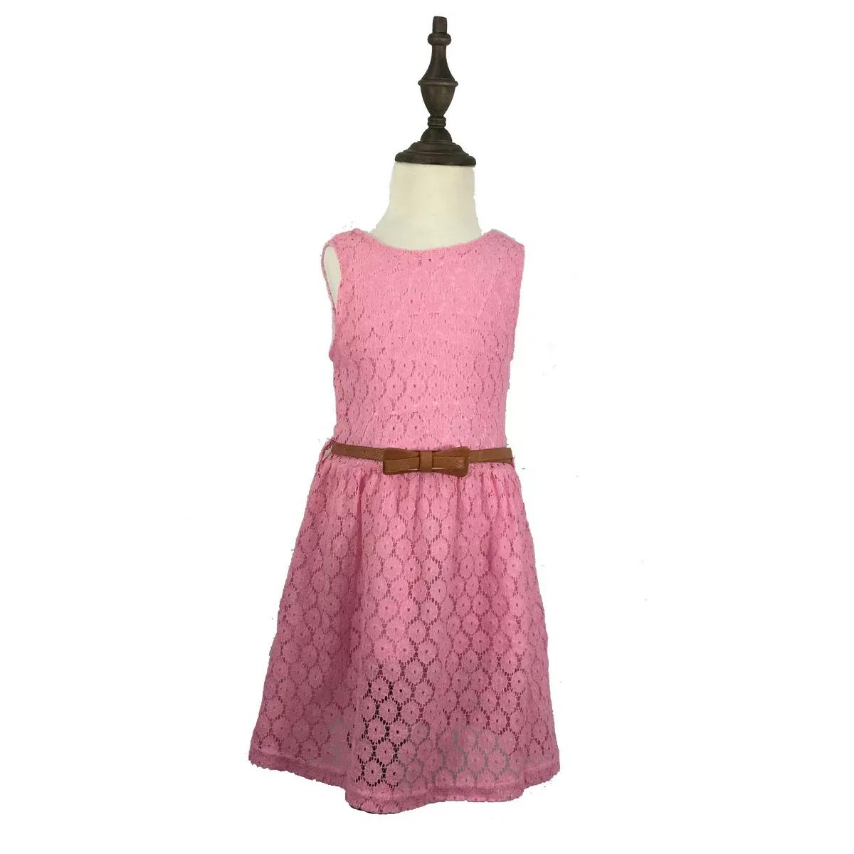 Детское платье с кружевной отделкой K-CLIFFS, Hot Pink