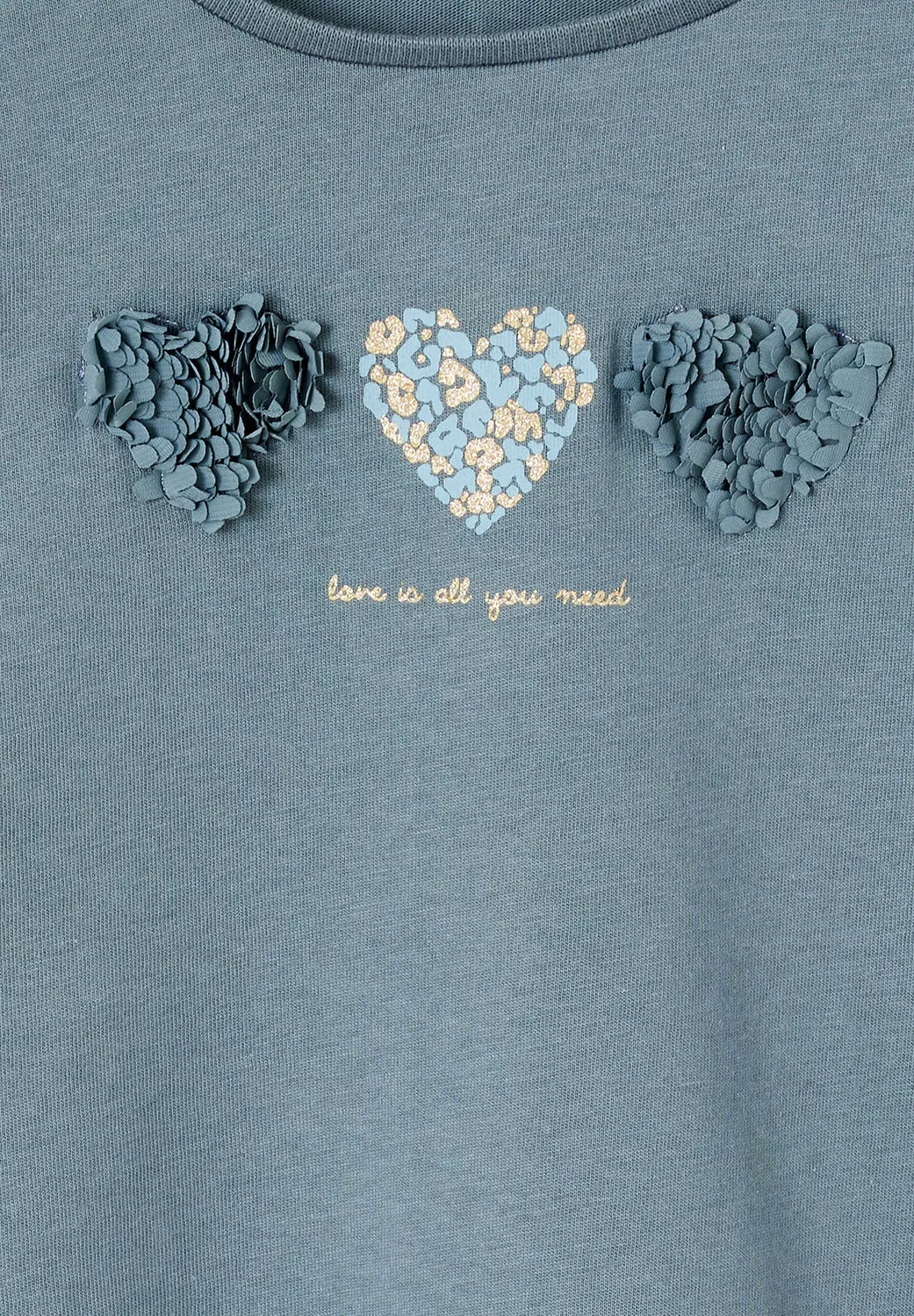 Mädchen langarmshirt mit рельеф-герц - топ с длинными рукавами Vertbaudet, Grün — фото 3