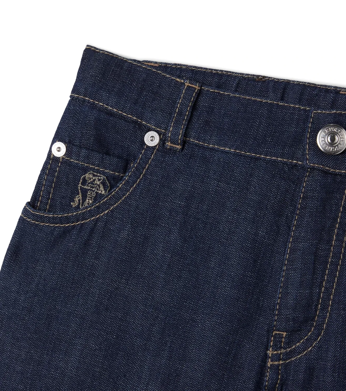 Прямые джинсы из хлопка Brunello Cucinelli Kids, синий — фото 4