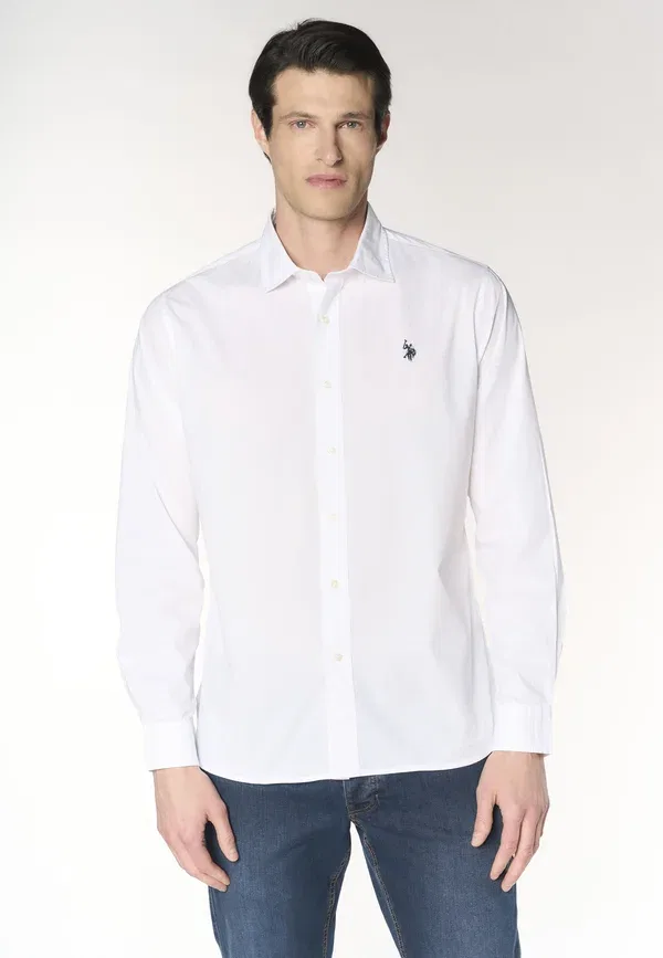 Рубашка хлопок с эластаном Shirt U.S. Polo Assn., белый