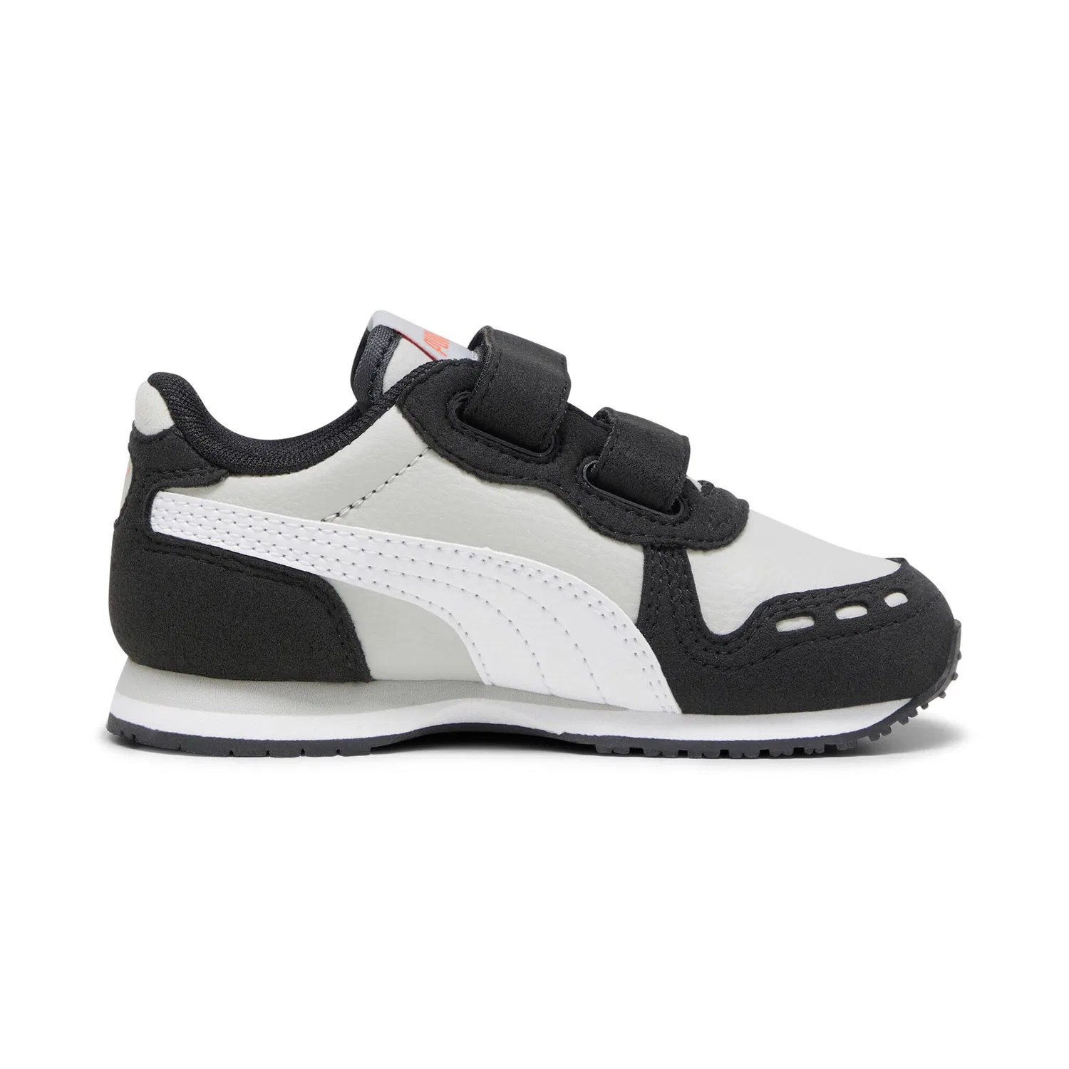 Детские спортивные кроссовки в ретро-стиле Cabana Racer PUMA, Ash Gray/White/Black — фото 3