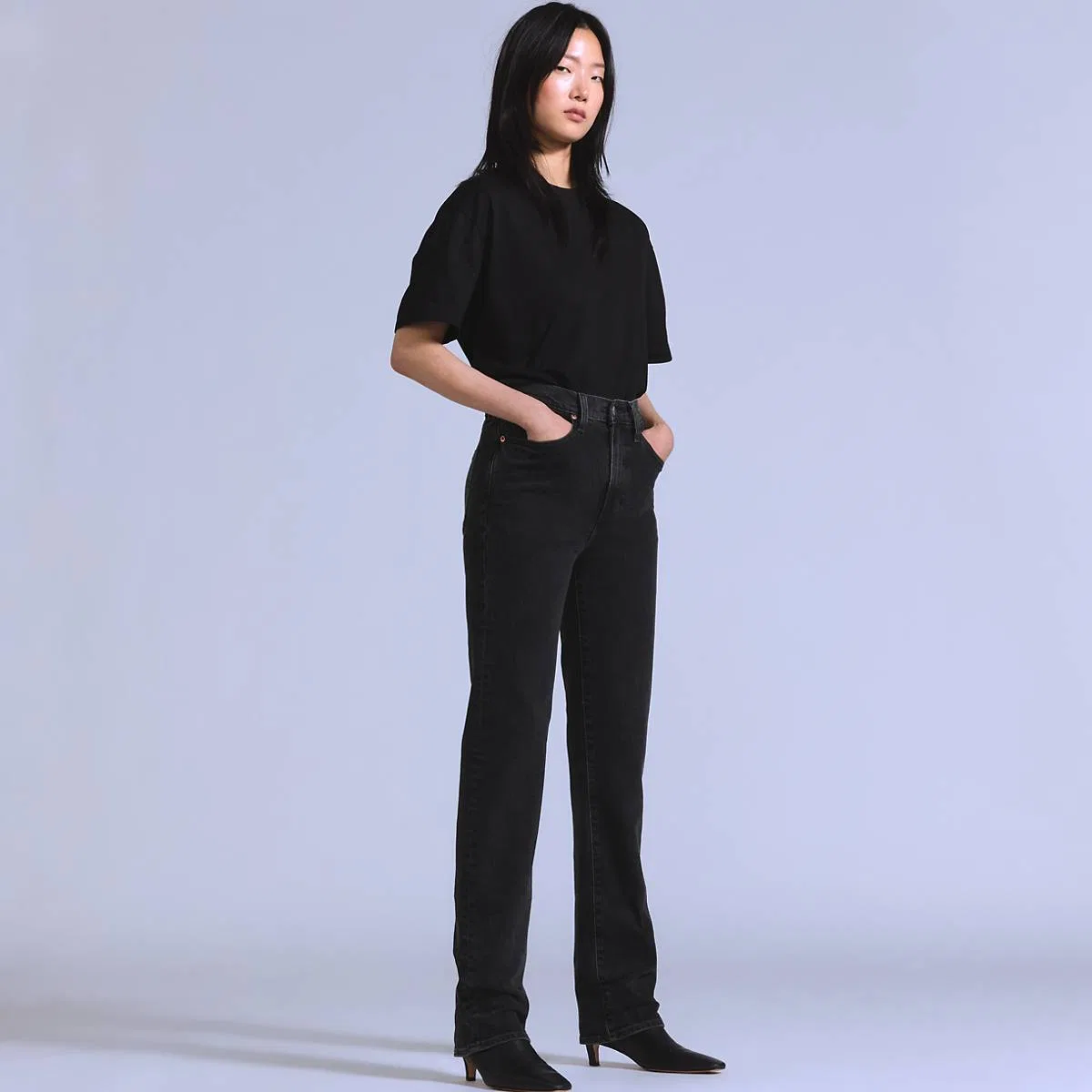 Женские узкие джинсы Levi's, Whisper Black - Black