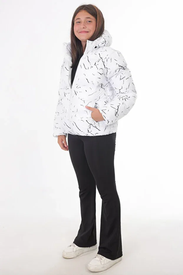 Детское пальто для девочек водонепроницаемое Sports girl's white removable hooded water & windproof winter sports coat & coat & parka Royalside, White