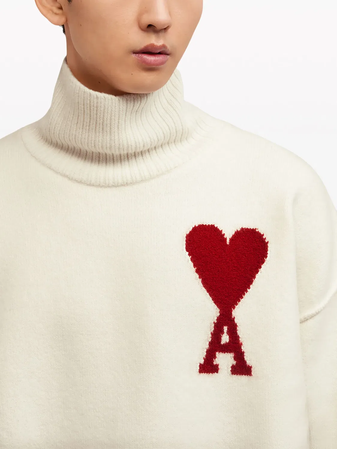AMI Paris Свитер Ami de Coeur Белый — фото 2