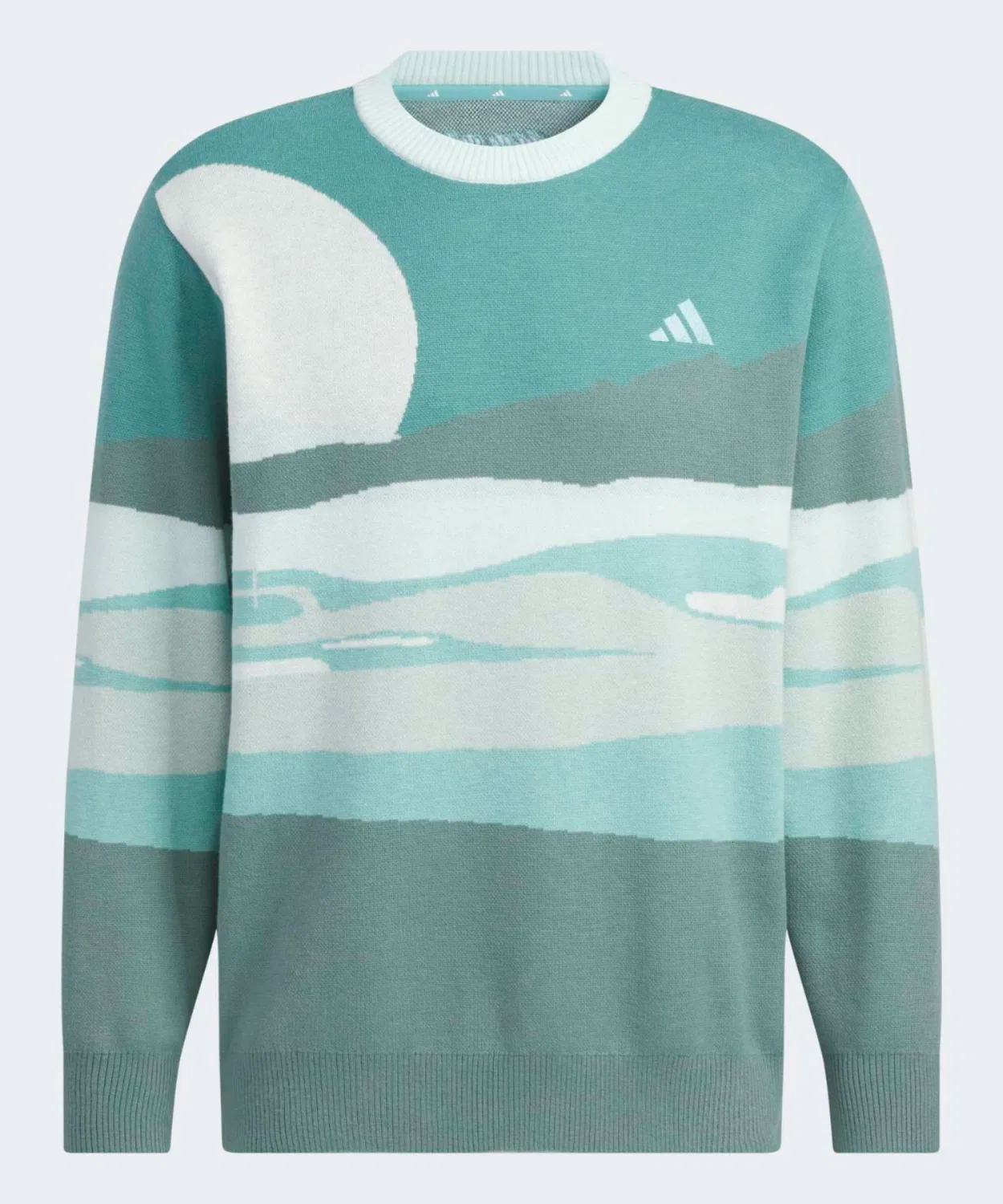 Мужской свитер с графическим принтом, с длинным рукавомAdidas Golf, Mint — фото 4