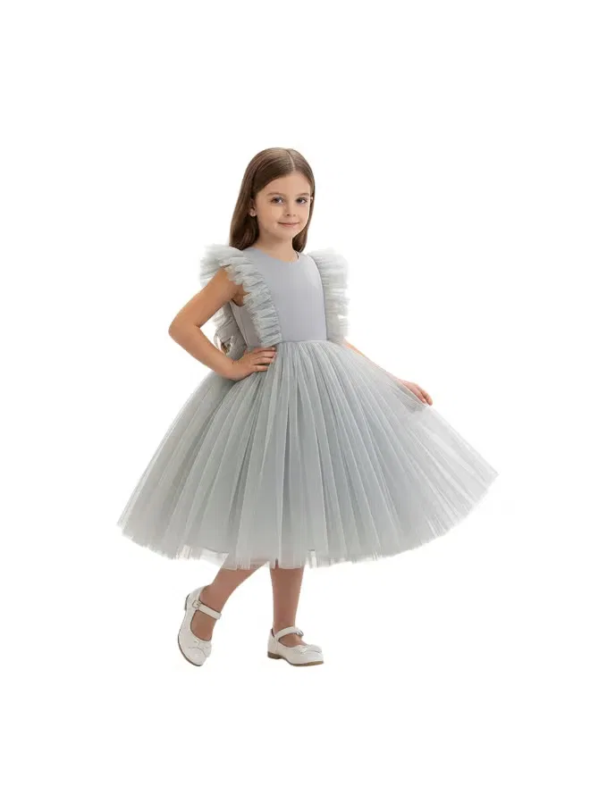 Платье с пышной юбкой из фатина Tulle party dress D'Daniela, светло-серый — фото 2