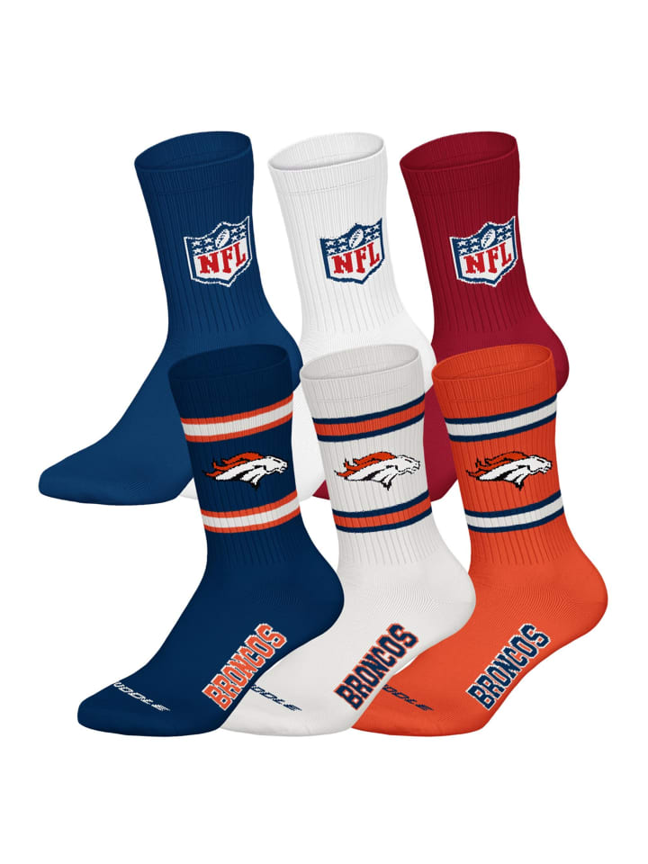 

NFL Набор из 6 носков с символикой Denver Broncos/Mix