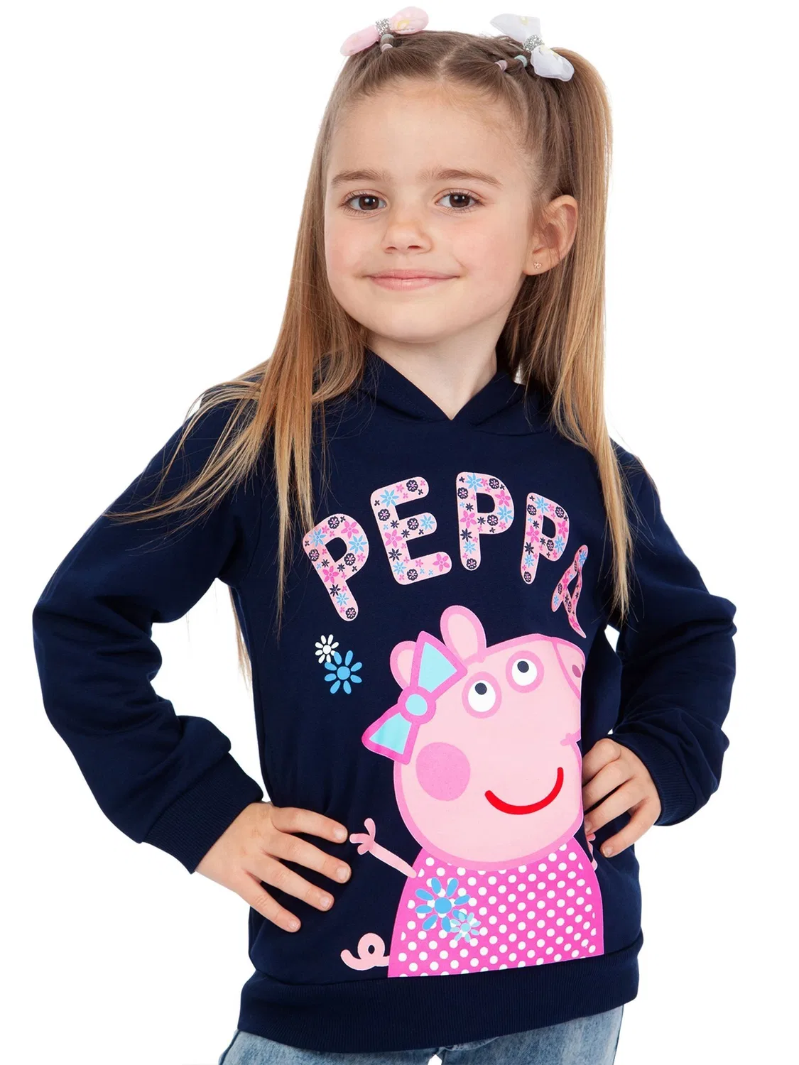 Худи с принтом Peppa Pig Character, черный — фото 3