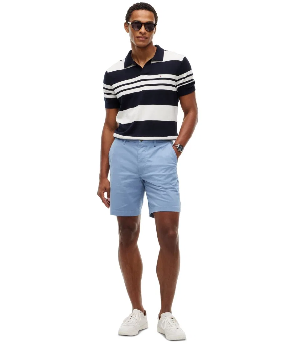 Шорты из твила Dover Essential Twill с длиной по внутреннему шву 20 см Tommy Hilfiger, Brisk Blue — фото 2