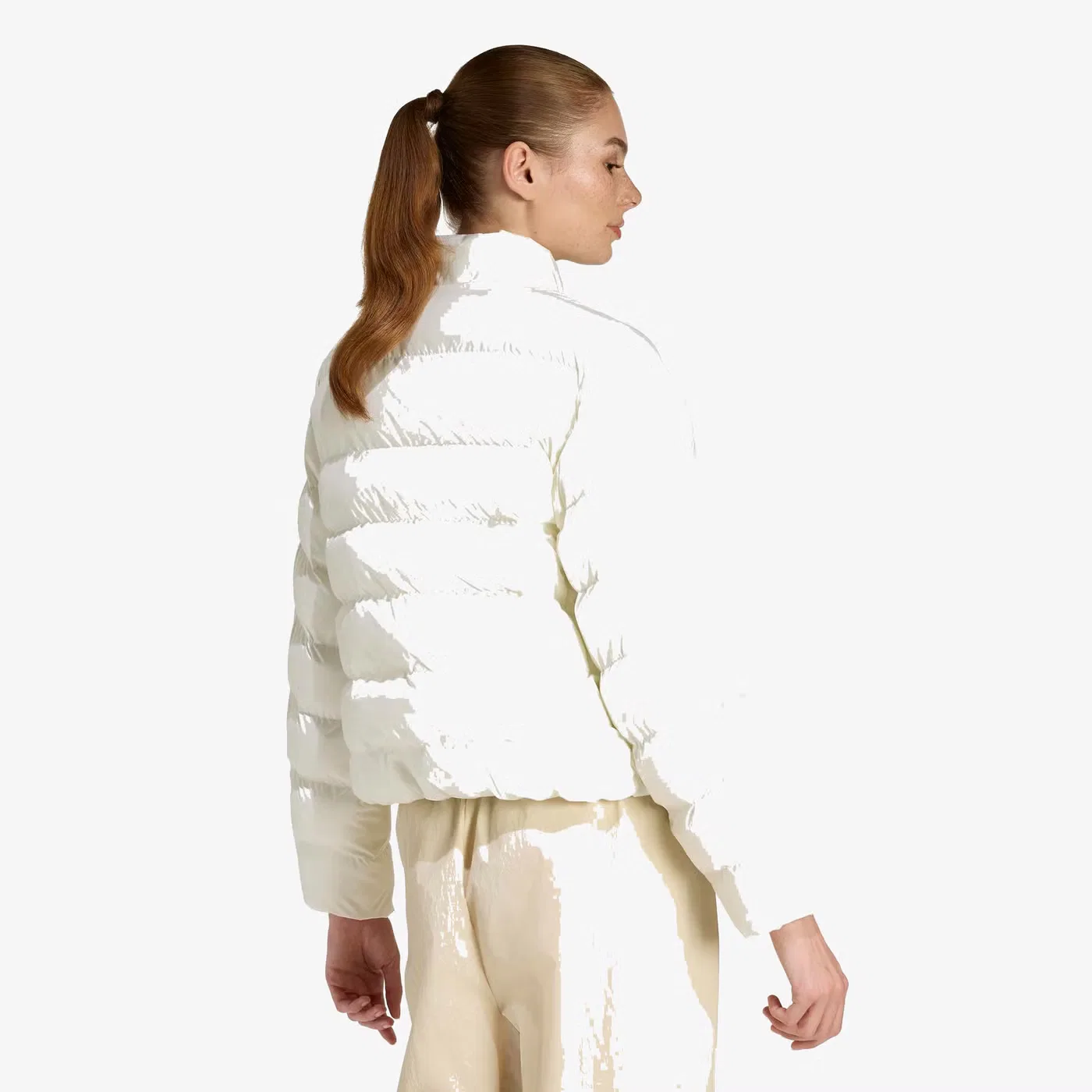 Куртка на синтетическом утеплителе Essentials climawarm 3-stripes Adidas, белая — фото 3