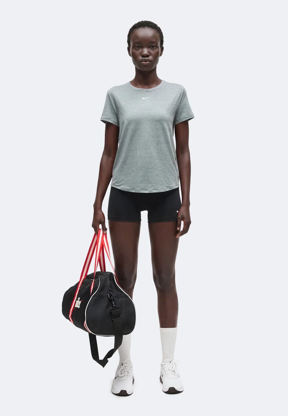 Классика - спортивная футболка Nike Performance, Smoke Grey Heather/White — фото 2