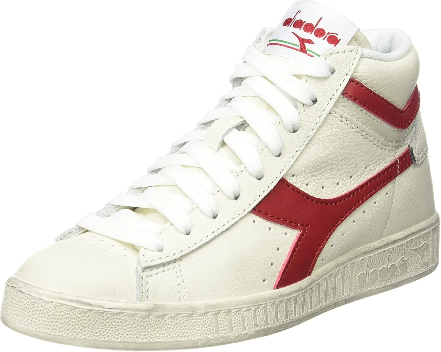Кроссовки Diadora Unisex Game L High Waxed High Trainers, белый/красный