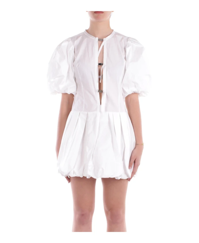 

Белое платье с боковой застежкой-молнией Pinko, белый