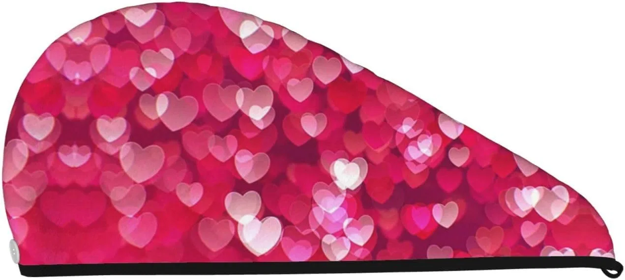 Шапочка для душа BONDIJ, микрофибра, 64x25.2 см, Valentinstag Liebe Herz