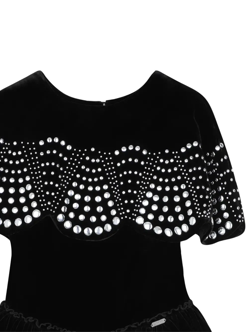 Декорированное бархатное платье мини Lanvin Enfant, черный — фото 3