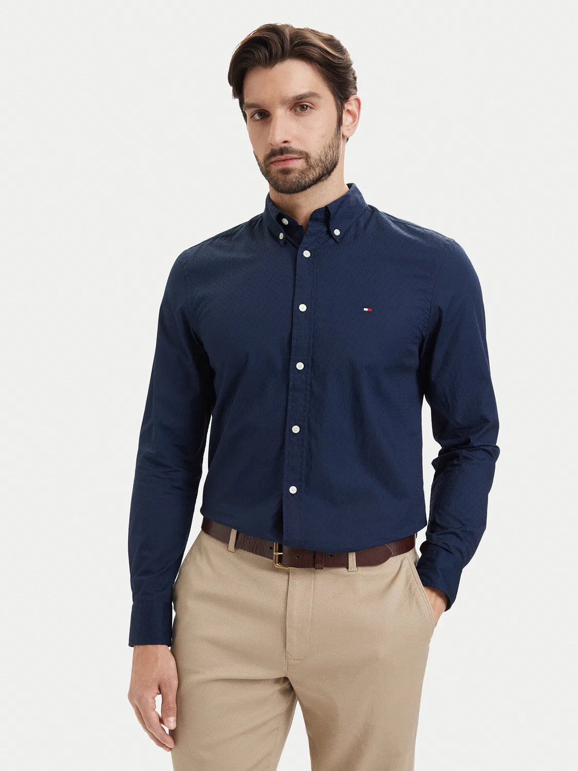 Мужская рубашка стандартного кроя Pop Small Tommy Hilfiger, темно-синий