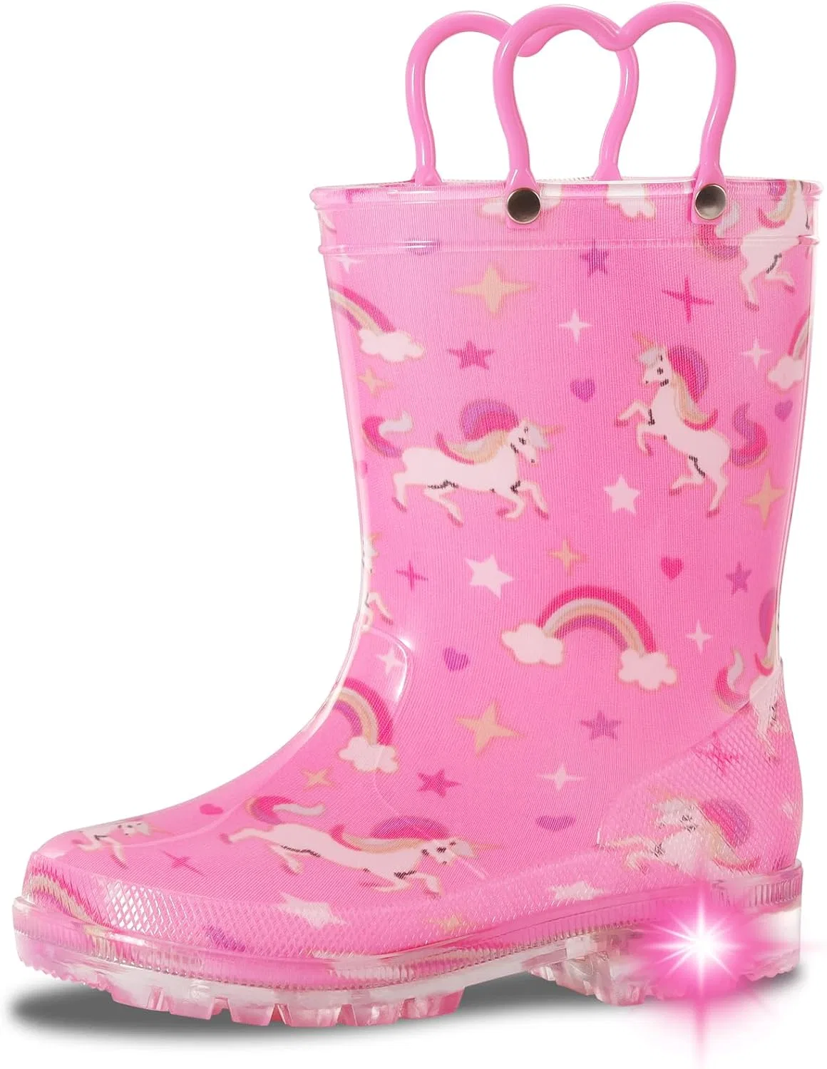 Детские сапоги дождевые с подсветкой WILLPORT, Pink Unicorn