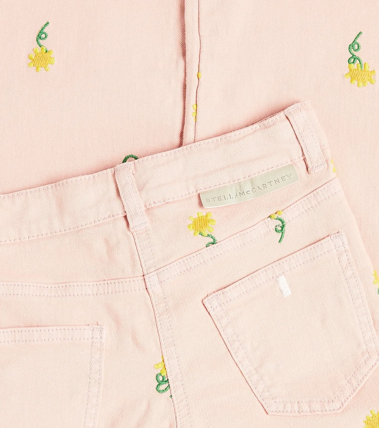 Брюки хлопковые с вышивкой Stella Mccartney Kids, розовый — фото 3