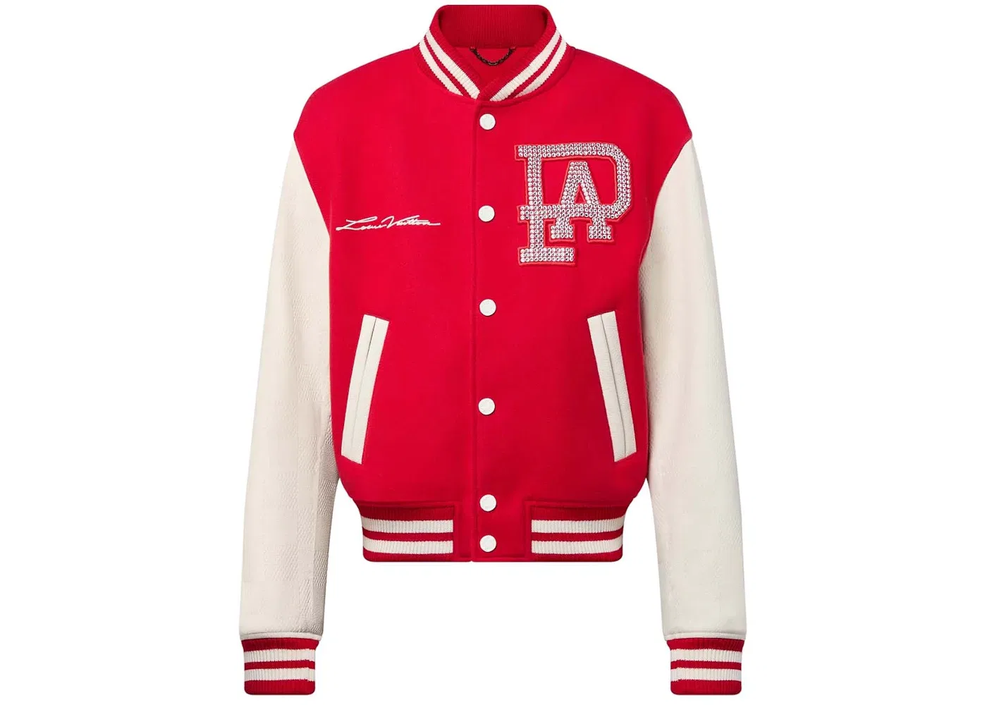 Мужская куртка-бомбер с кожаными вставками Jacket Louis Vuitton, Bright Red