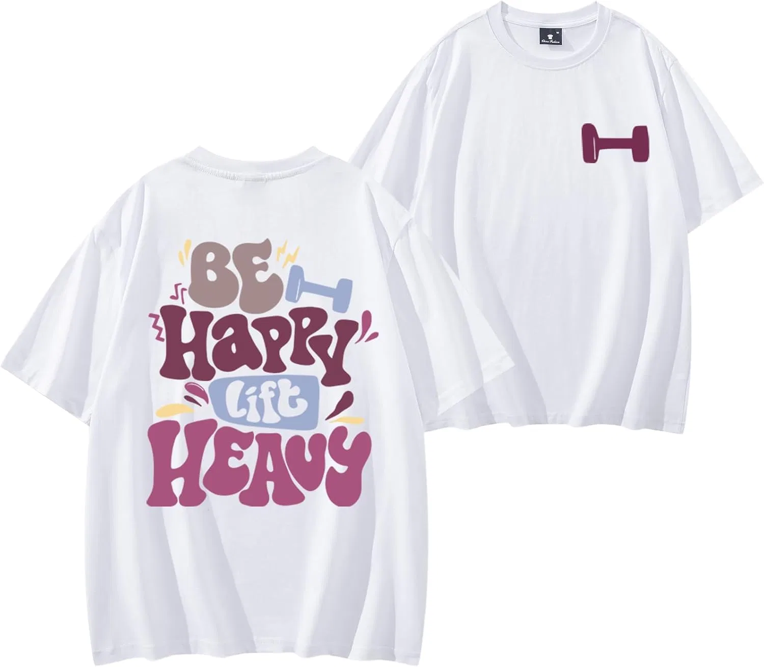 Футболка с принтом Be Happys Lift Heavys, White
