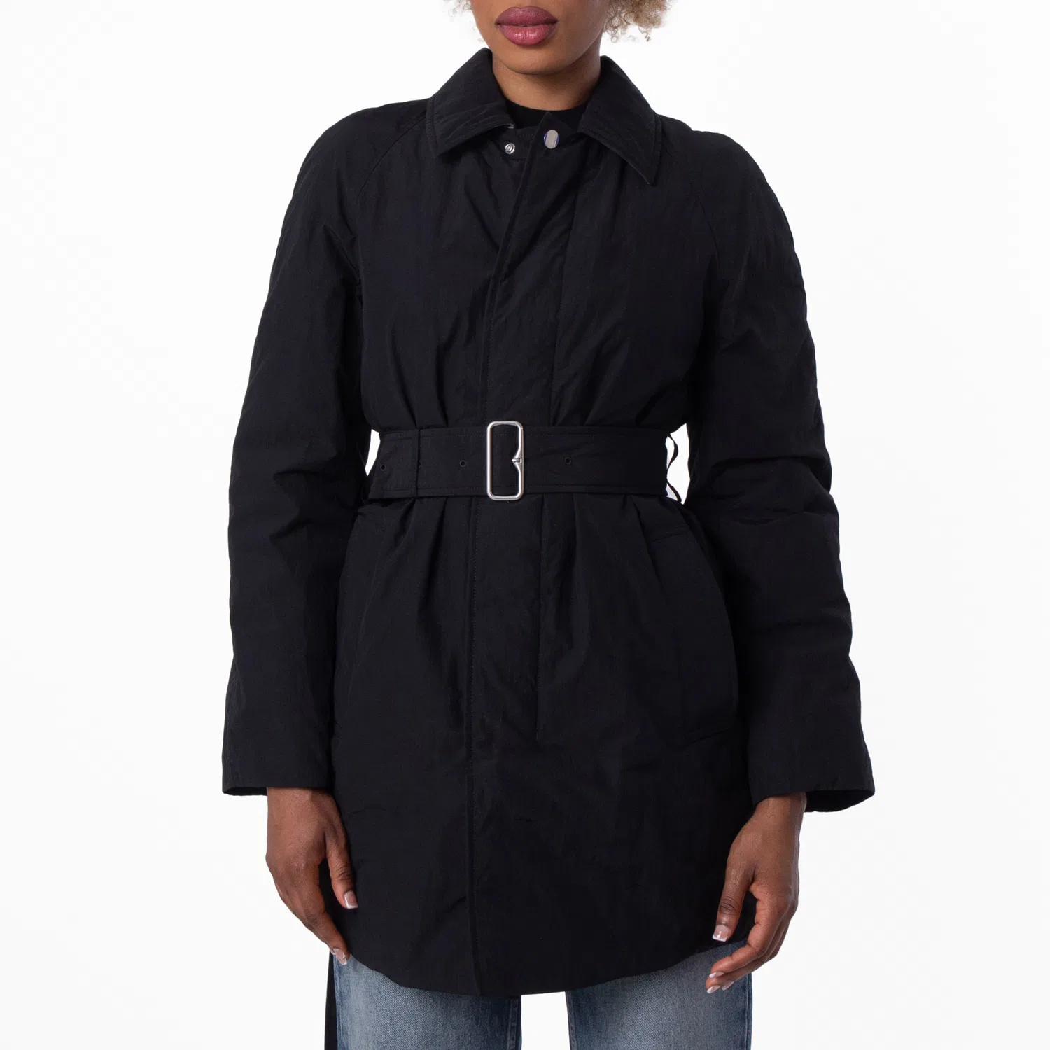 Пальто-автокуртка с утеплителем Short Single-Breasted Padded Car Coat Burberry, Black