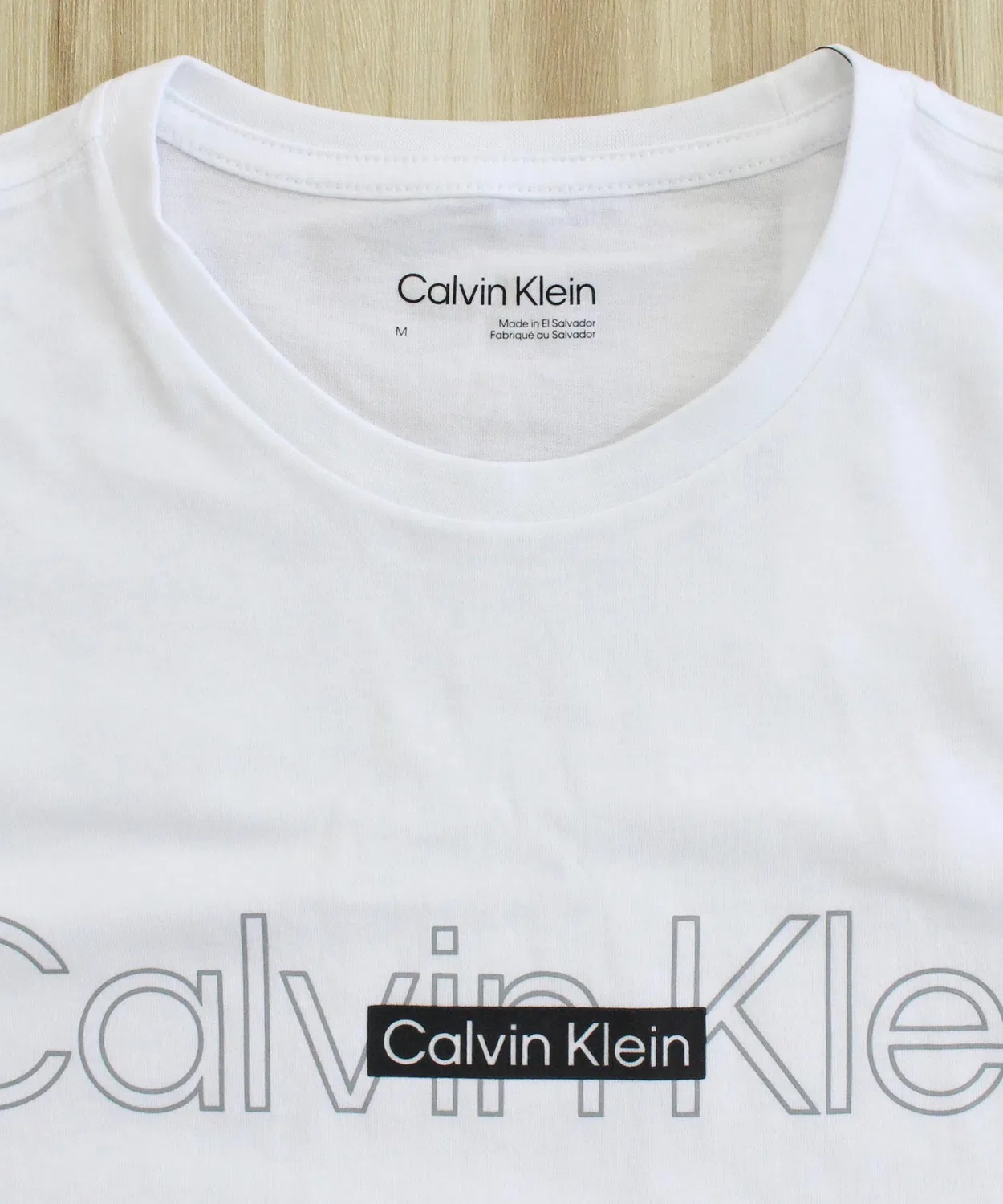 Мужская футболка с принтом SS Logo Textured Box Crewneck Tee Calvin Klein, White — фото 3