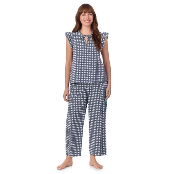 

Женский комплект пижамы из ткани: топ и брюки Draper James, цвет navy wicker