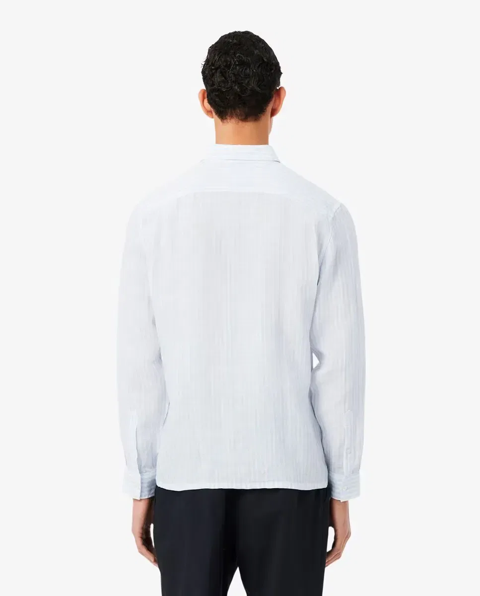 Рубашка мужская Lacoste с длинным рукавом, в полоску, Azul Claro — фото 2